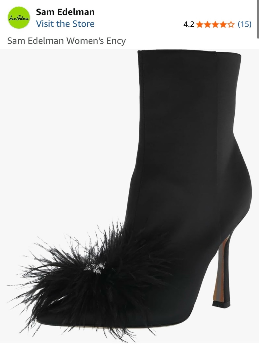 New Sam Edelman Women's Ency Black Feather Pom-Pom Ankle Boots Size: 5